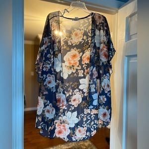 Floral sheer Shaw cover up